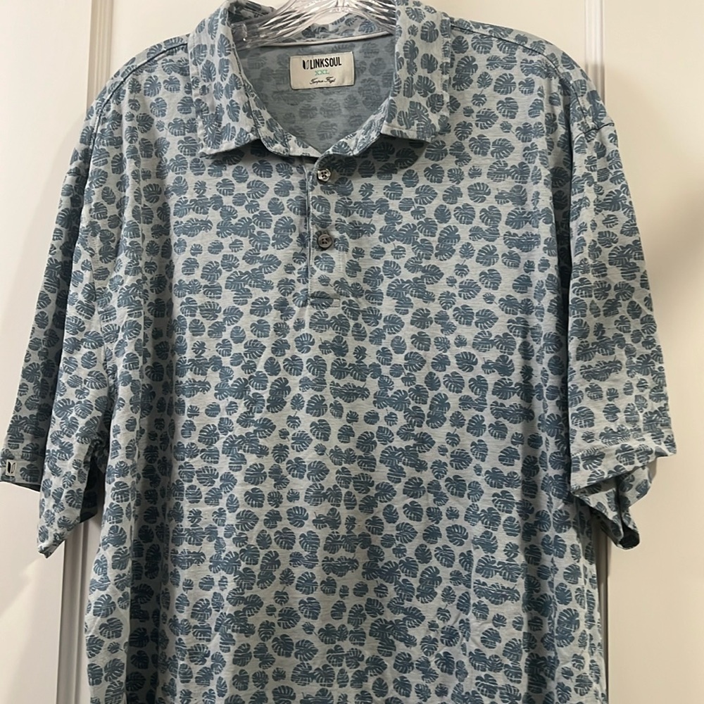 Men’s XXL blue polo by LinkSoul lightly worn cotton poly spandex